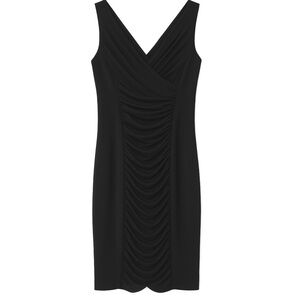 White House Black Market Black Ruched Sleeveless Cocktail Dress – Size 8